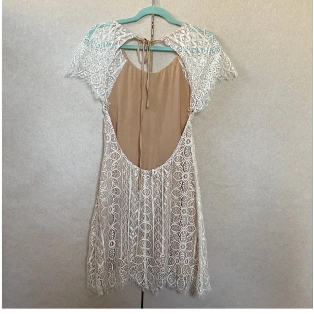 Signature8 Cream Halter Sundress with Flutter Sleeves